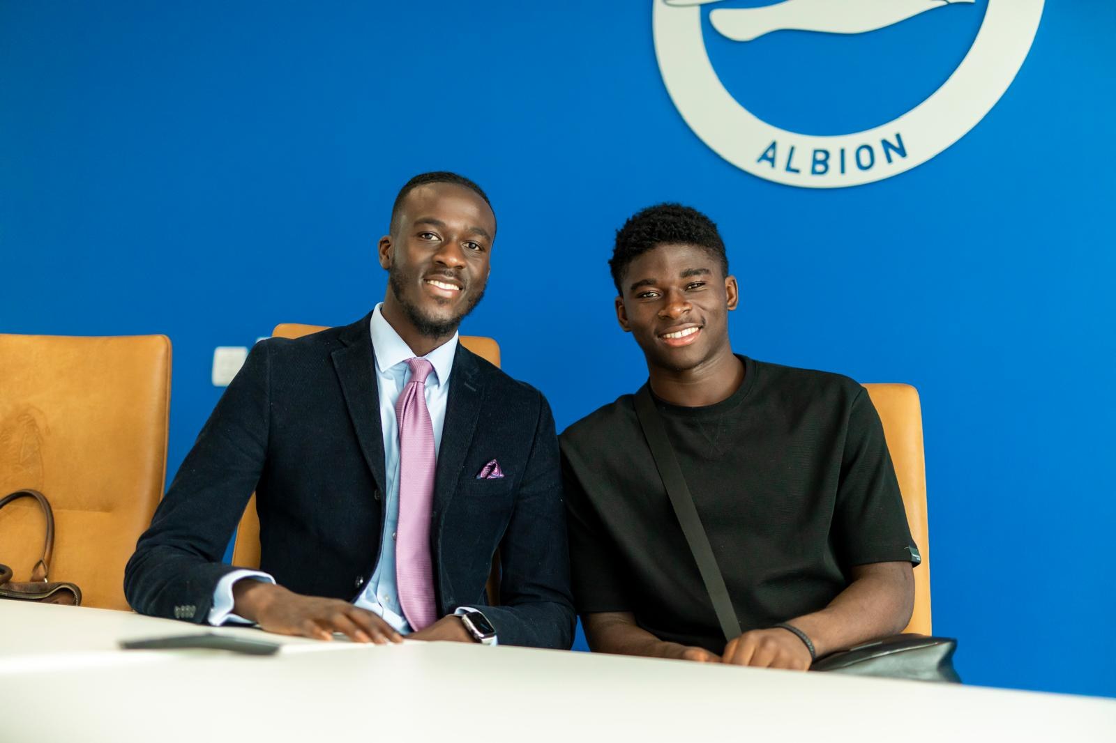 Mass Ndow-Njie with Carlos Baleba at Brighton and Hove Albion