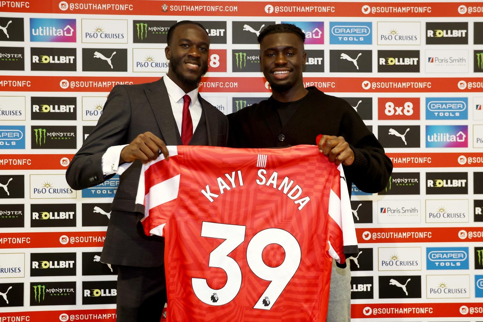 Mass Ndow-Njie with Joachim Kayi Sanda at Southampton